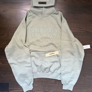 Fear of God Essentials Hoodie SS22 Sycamore Blue&Green Size XS
